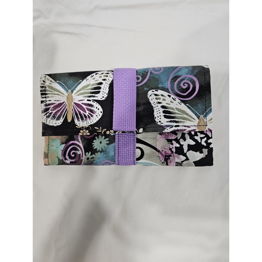 Expandable (2in)Cash/Coupon Holder 8 In x 4 3/4 In W/Purple Tones & Butterflies